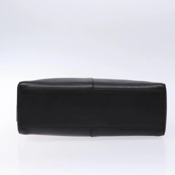 BURBERRY Hand Bag Leather Black Gold Auth - Picture 5 of 16